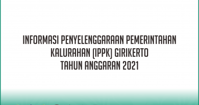 INFORMASI PENYELENGGARAAN PEMERINTAHAN KALURAHAN (IPPK) GIRIKERTO TAHUN ANGGARAN 2021 INFORMASI PENYELENGGARAAN PEMERINTAHAN KALURAHAN (IPPK) GIRIKERTO TAHUN ANGGARAN 2021